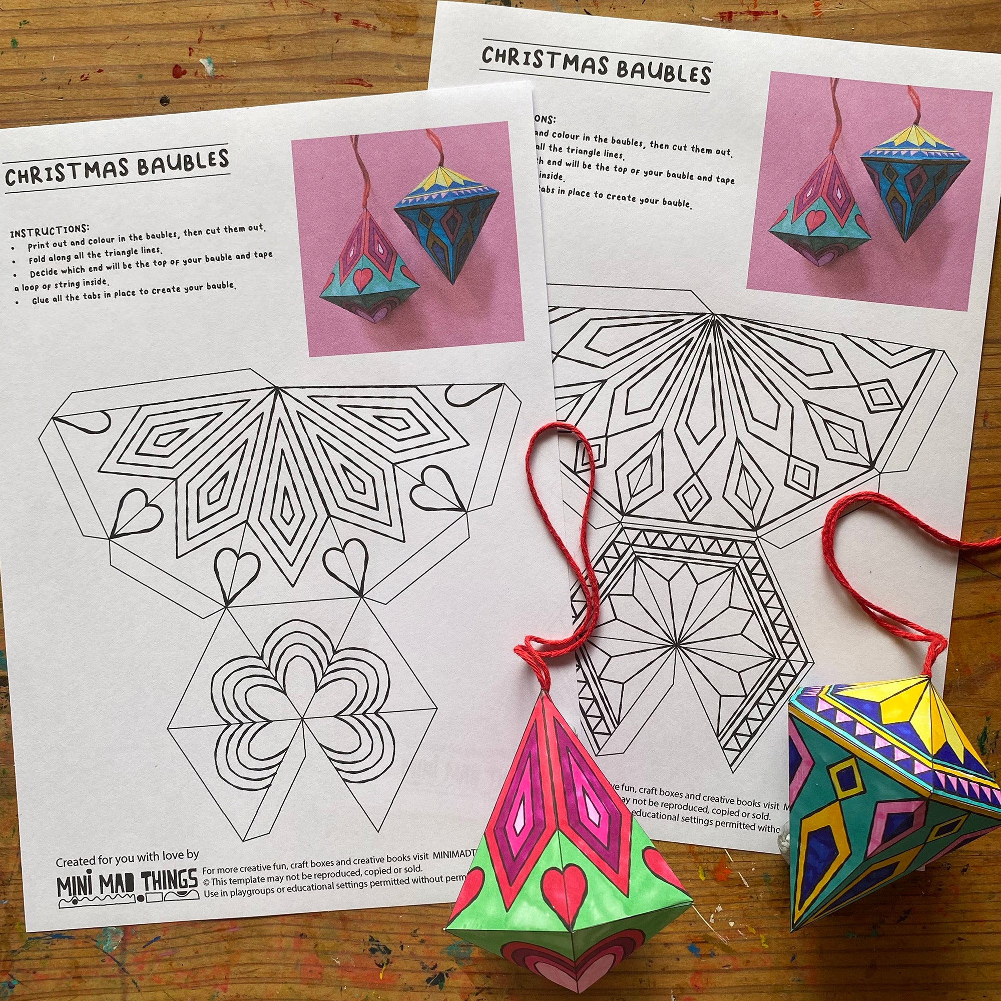 Christmas Decorations Printable Activity sheets
