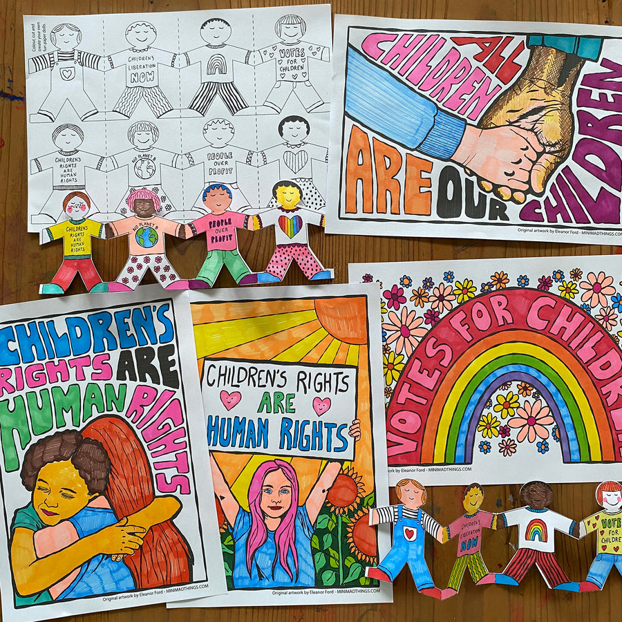 Children's Rights Pretty Children's Rights - Colouring in sheets - Mini Mad Things