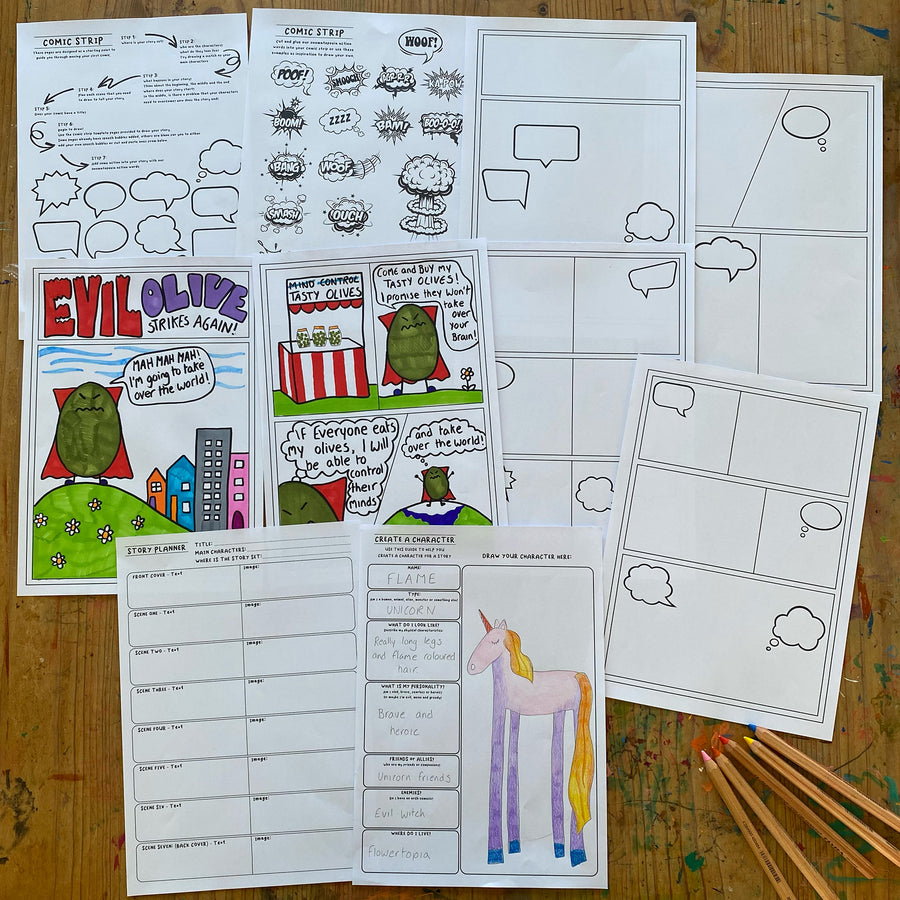 Story writing bundle- comic & zine printable activity sheets - Mini Mad ...