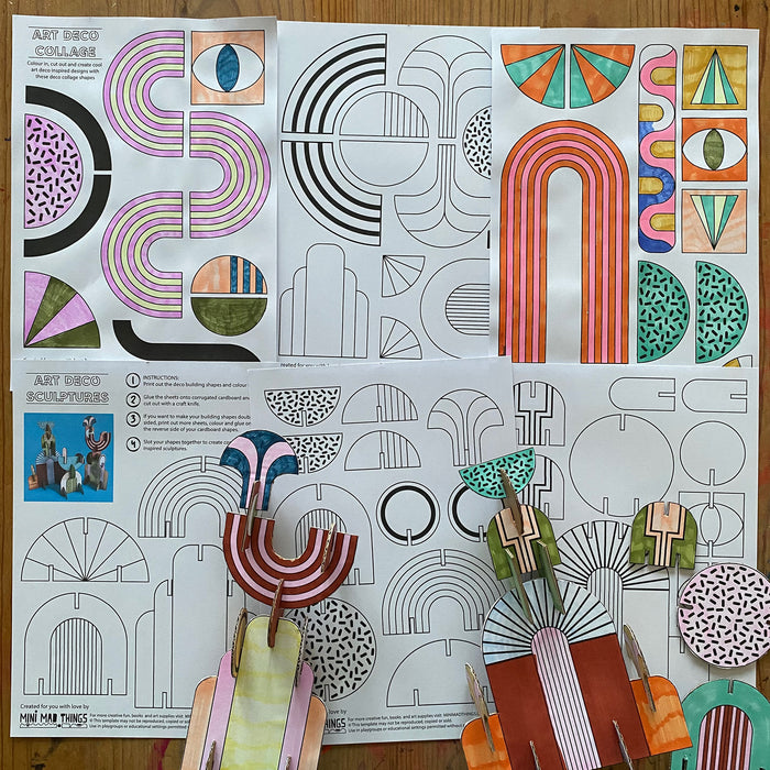 Art Deco Shapes - Printable activity sheets