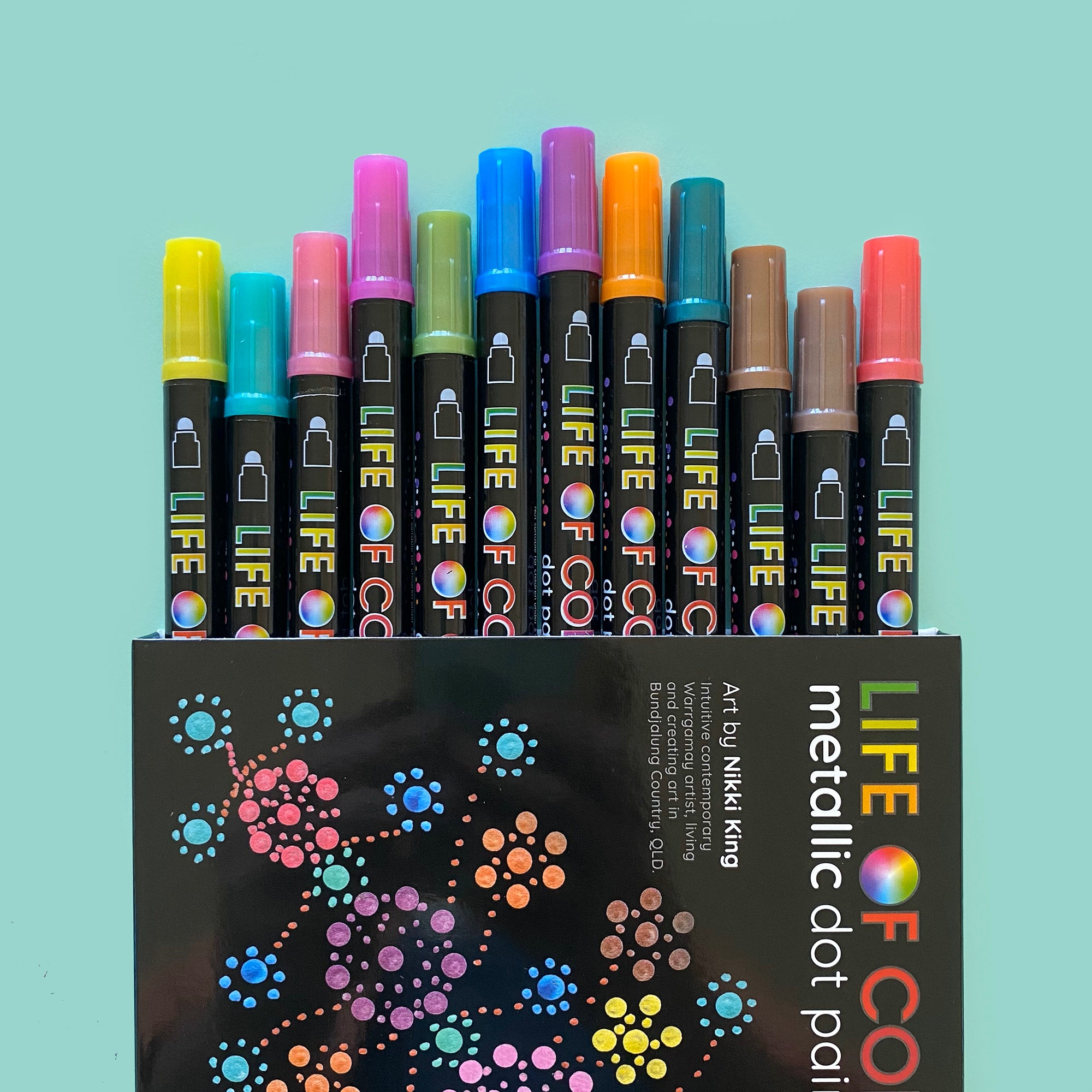 12 DOT Acrylic Paint Pens - Metallic