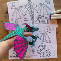 Paper dragon puppet template