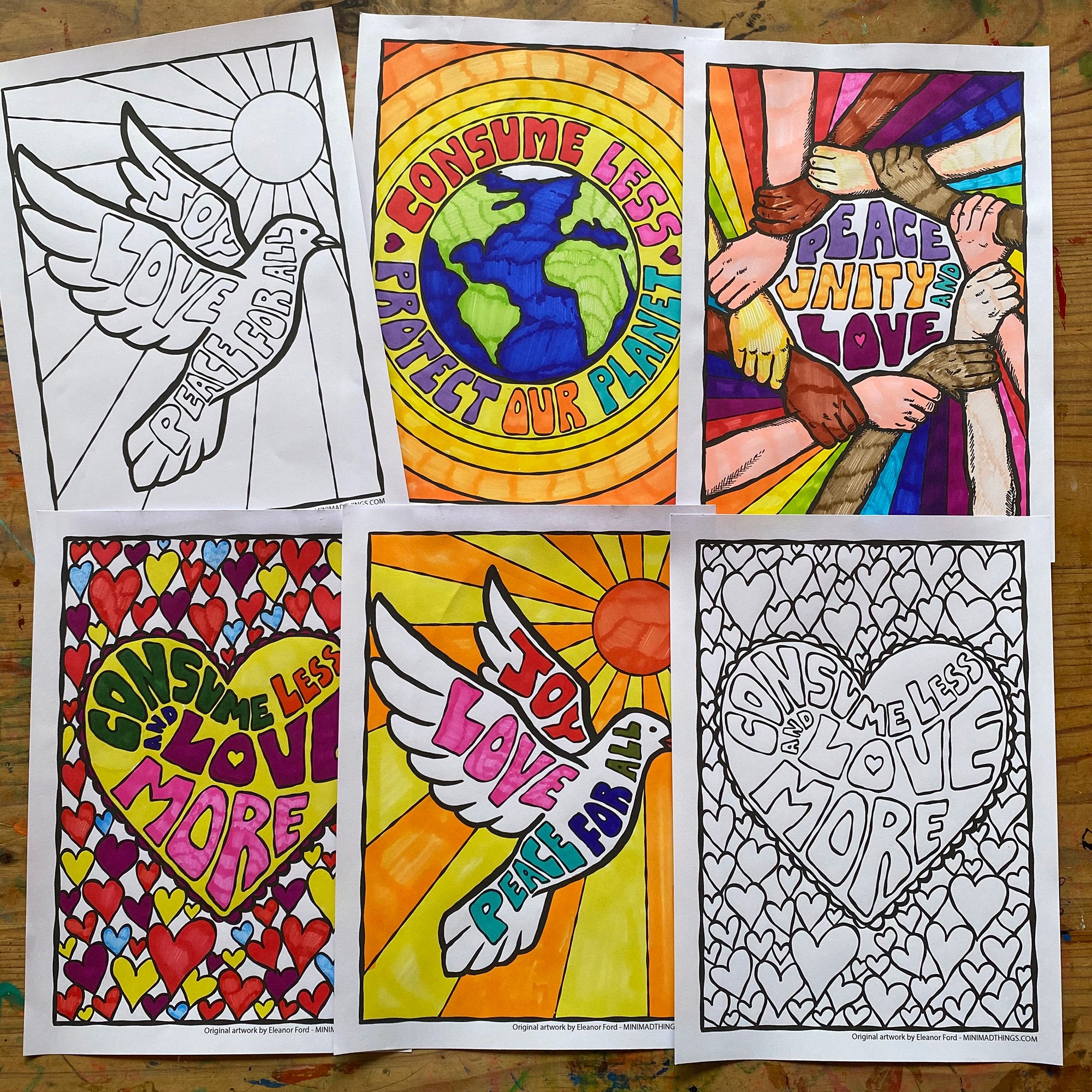 Festive peace, love and unity - Colouring in sheets