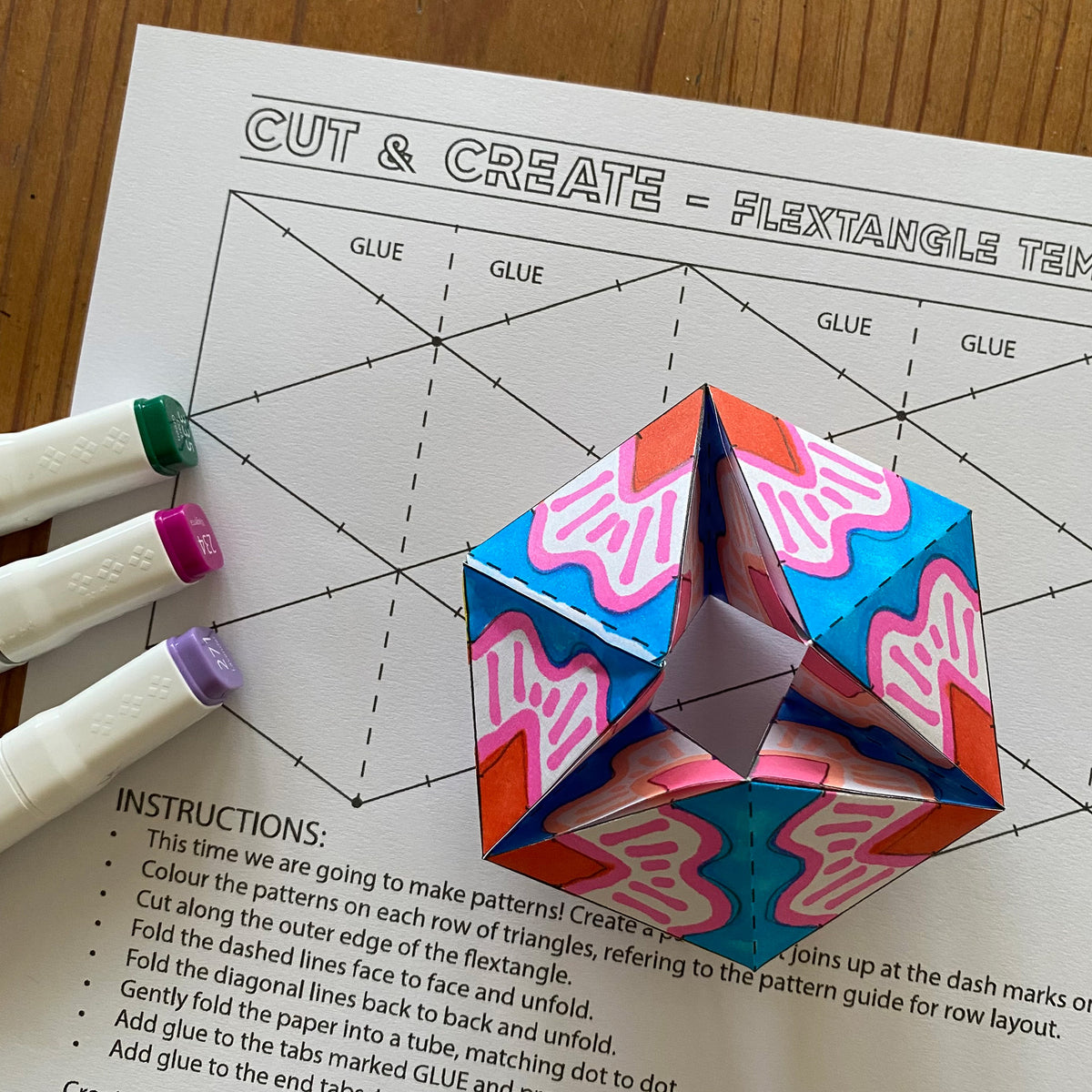 Flextangle printable template - Mini Mad Things