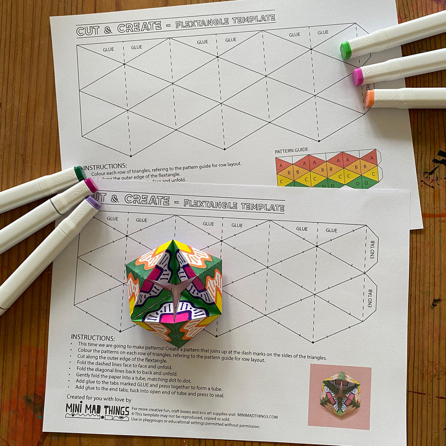 Flextangle Printable Template Mini Mad Things