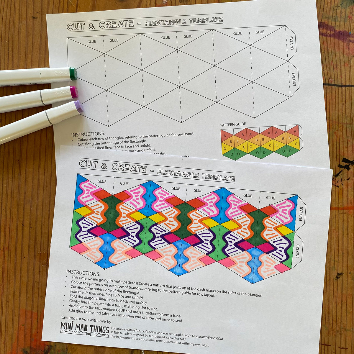 Flextangle printable template - Mini Mad Things