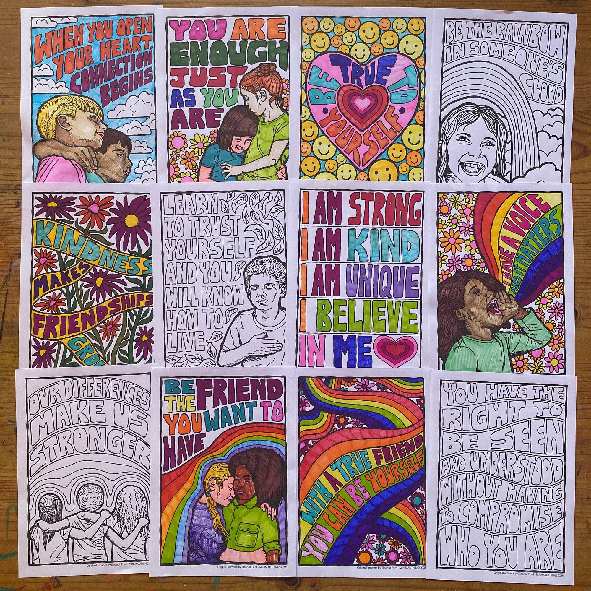 Friendship & Being true to yourself - Colouring in sheets