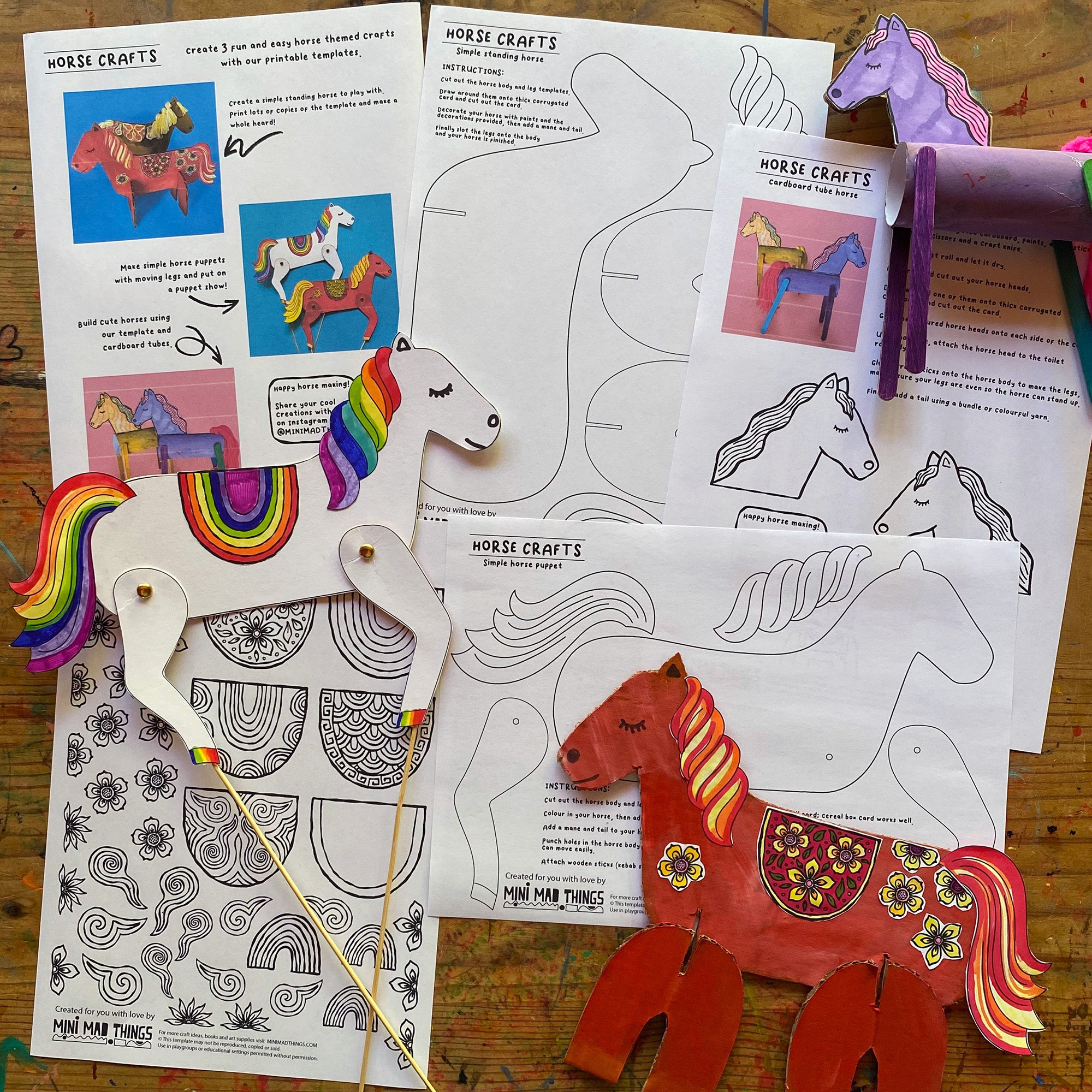 Horse crafts -  Printable templates