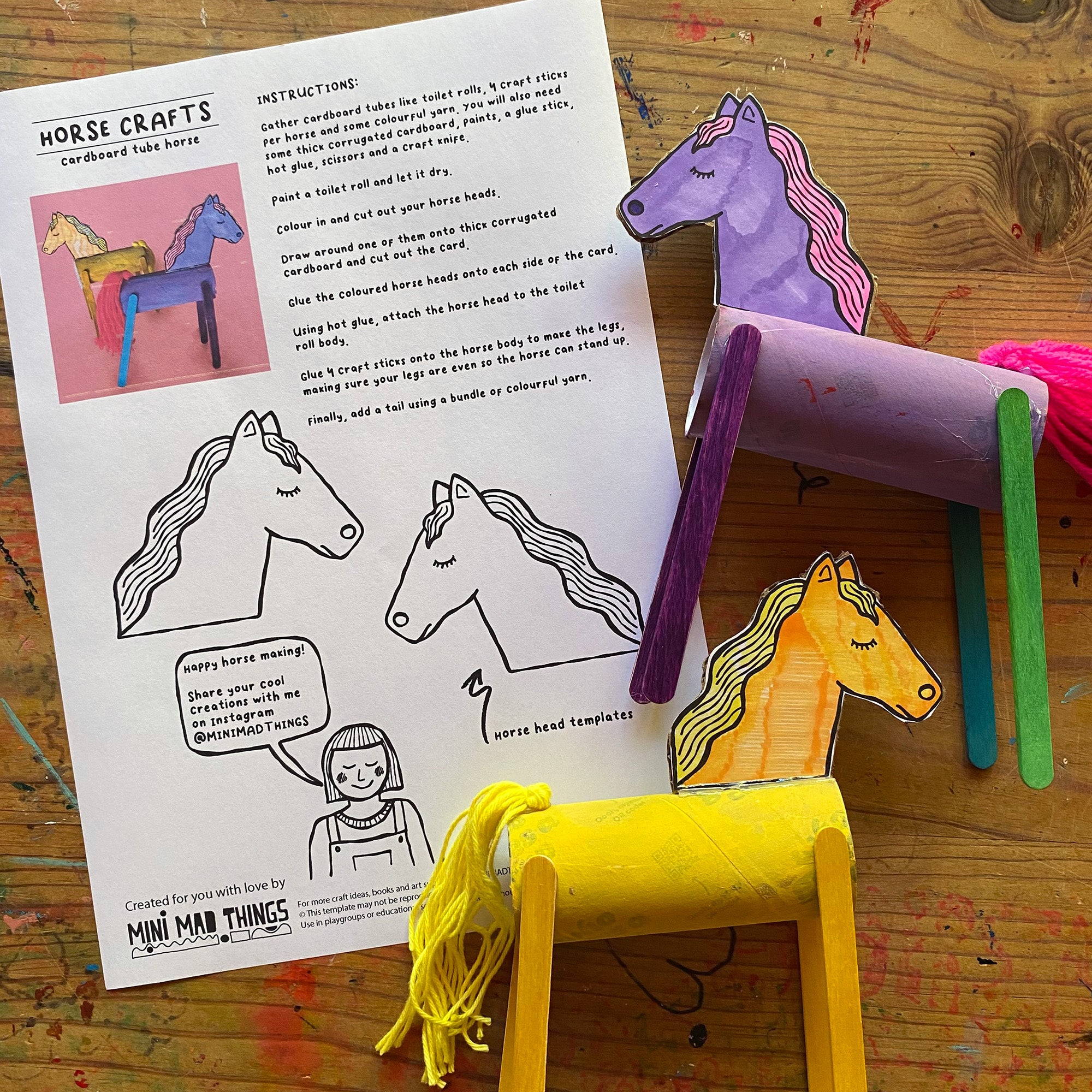Horse crafts -  Printable templates