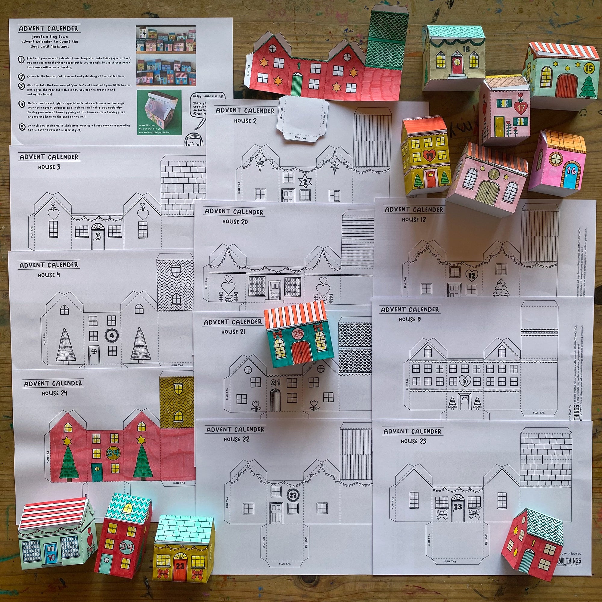 House Advent Calendar Templates