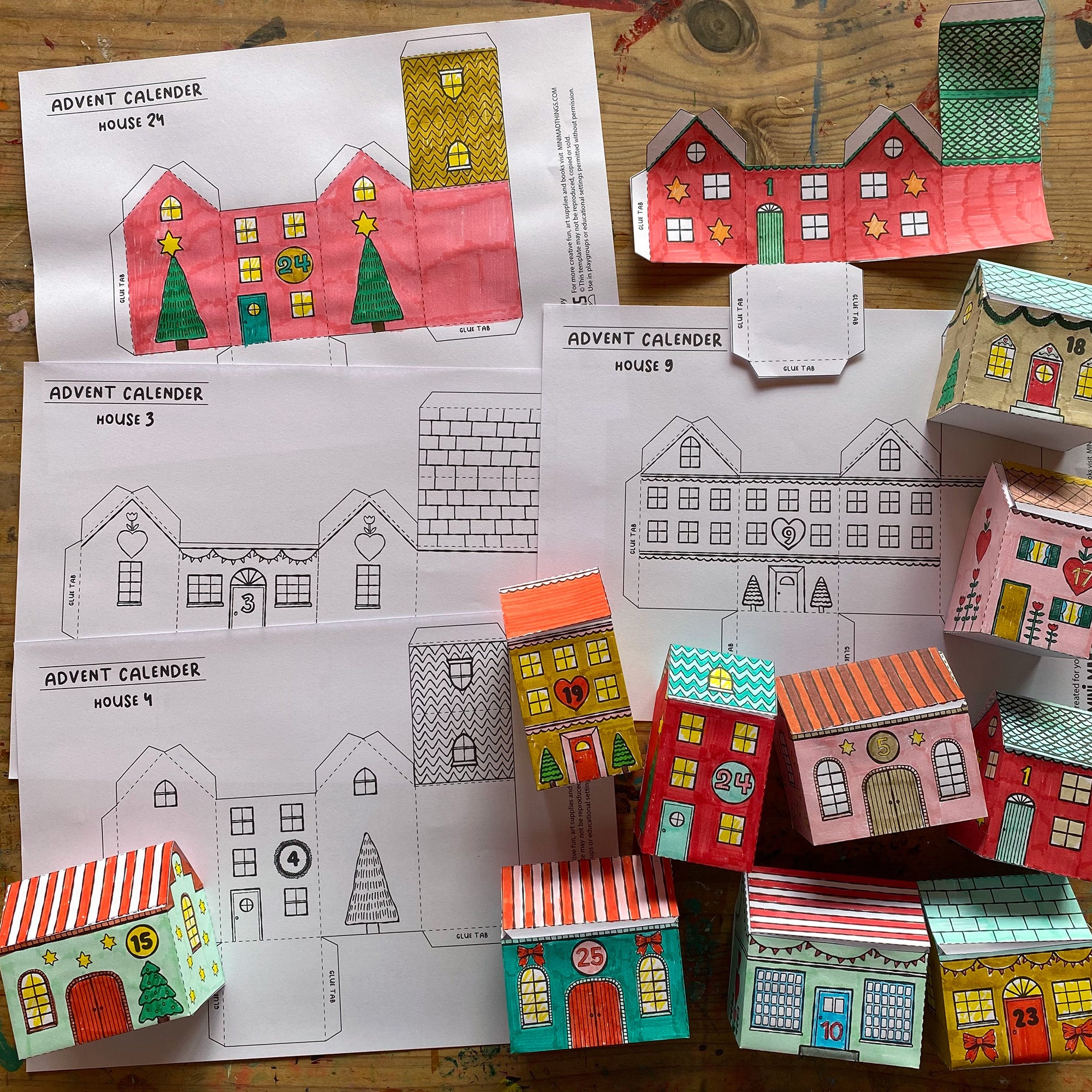 House Advent Calendar Templates