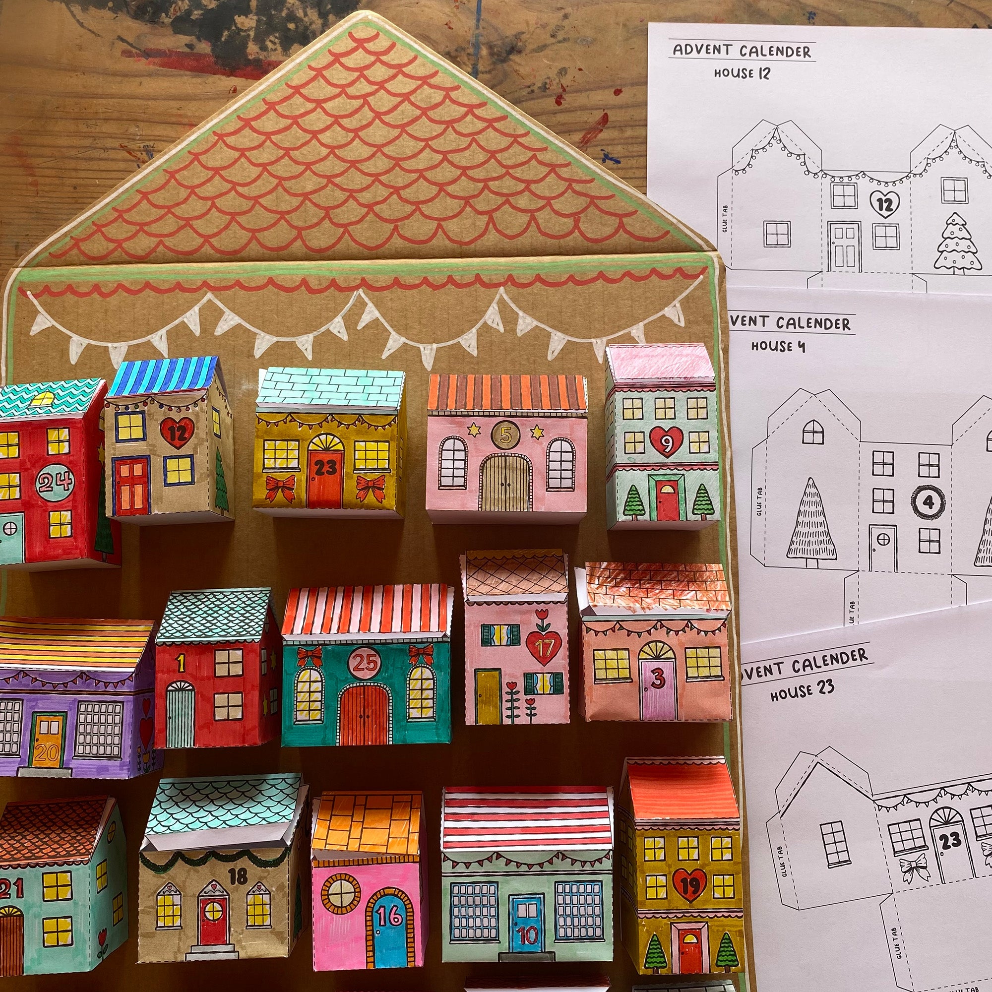 House Advent Calendar Templates