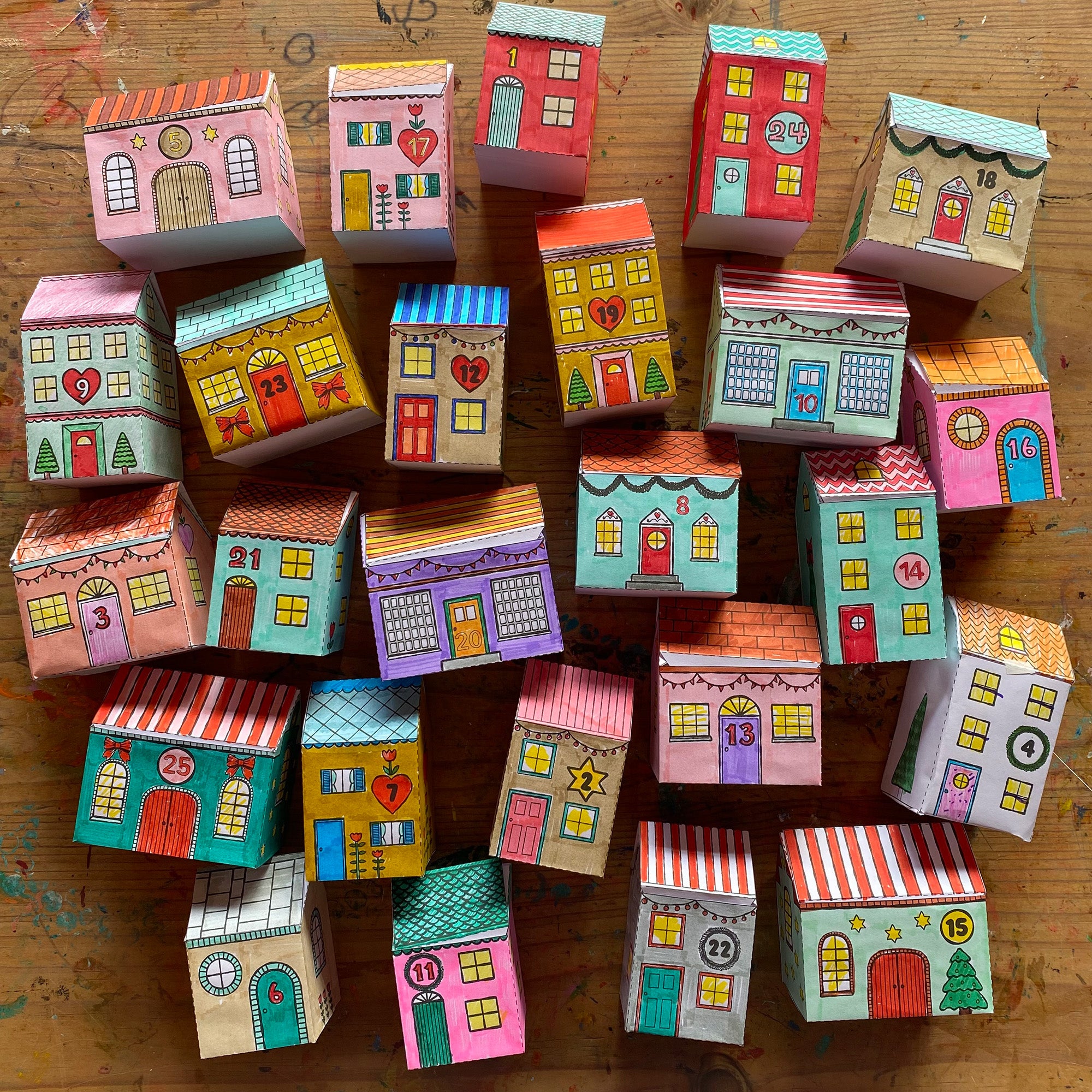 House Advent Calendar Templates