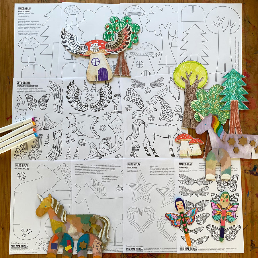 Mythical Creatures & Magic - Printable activity sheets - Mini Mad Things