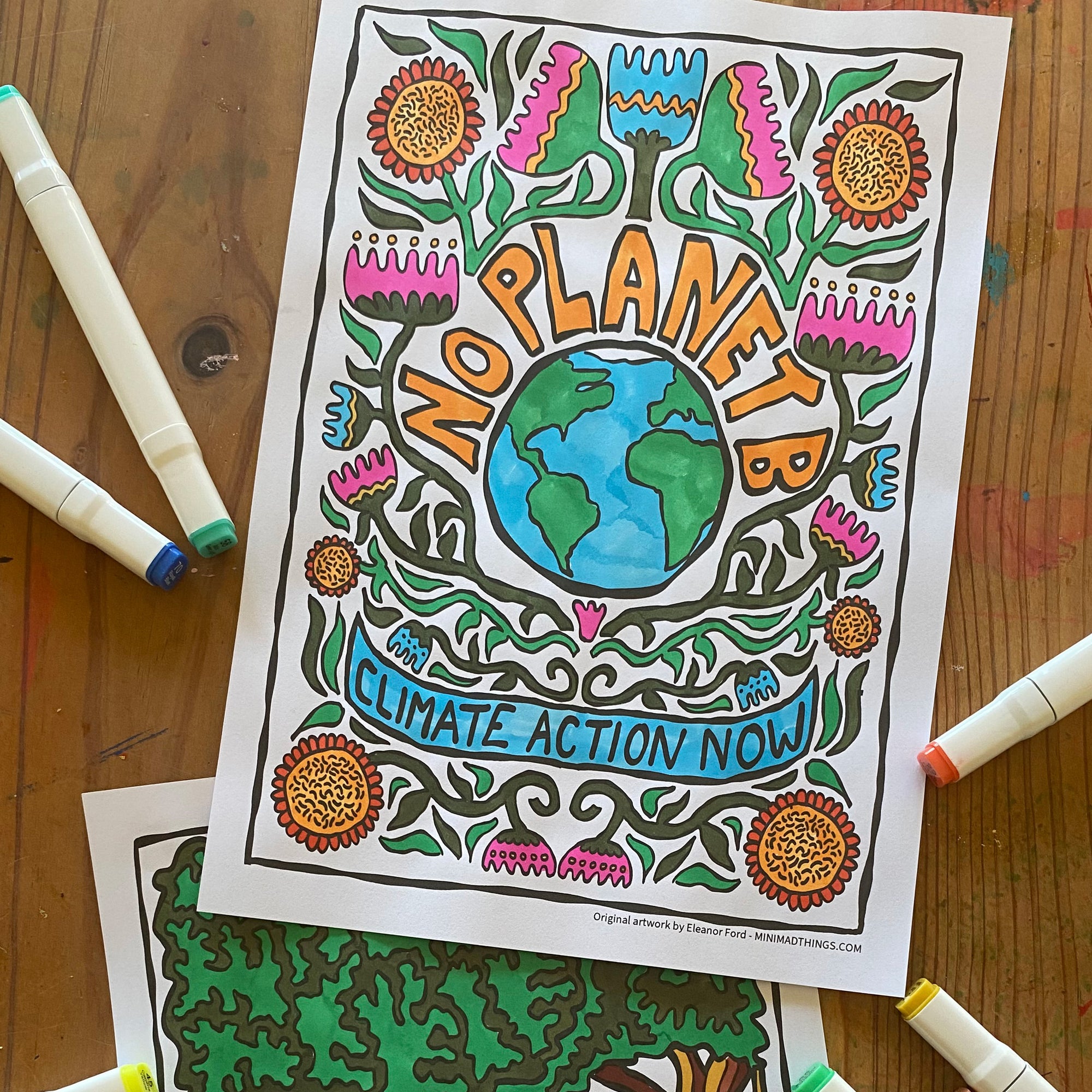 Climate action poster - Colouring in sheets