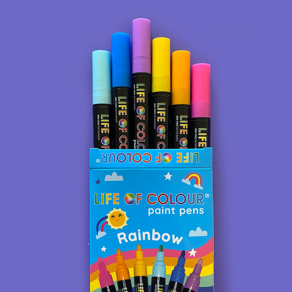 12 Life of Colour Acrylic Paint Pens - Classic colours - Mini Mad Things