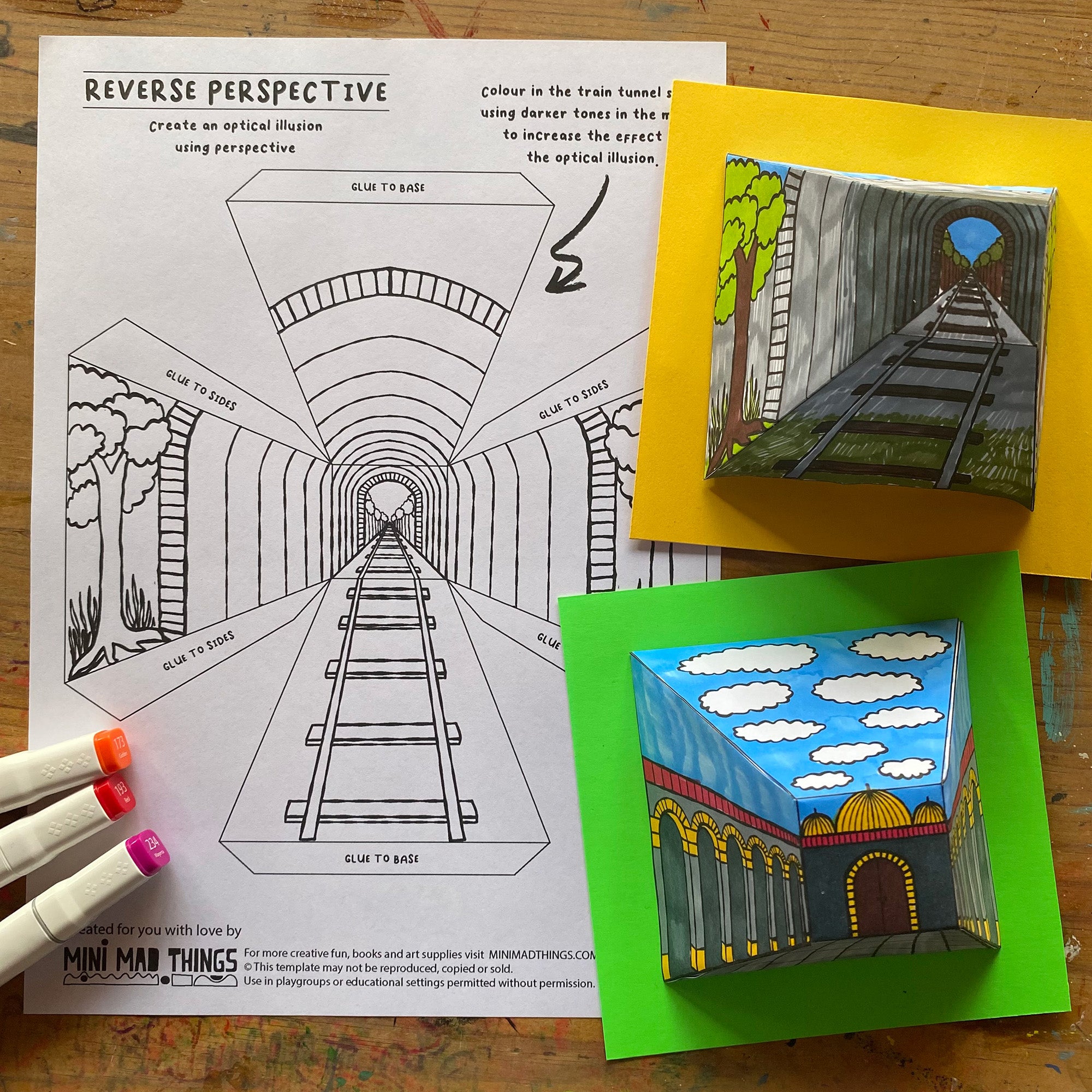 Perspective Optical Illusion - Printable templates