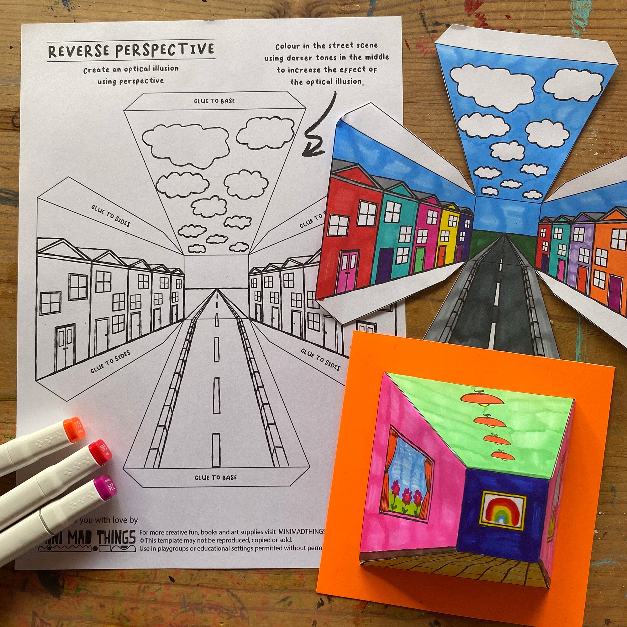 Perspective Optical Illusion - Printable templates