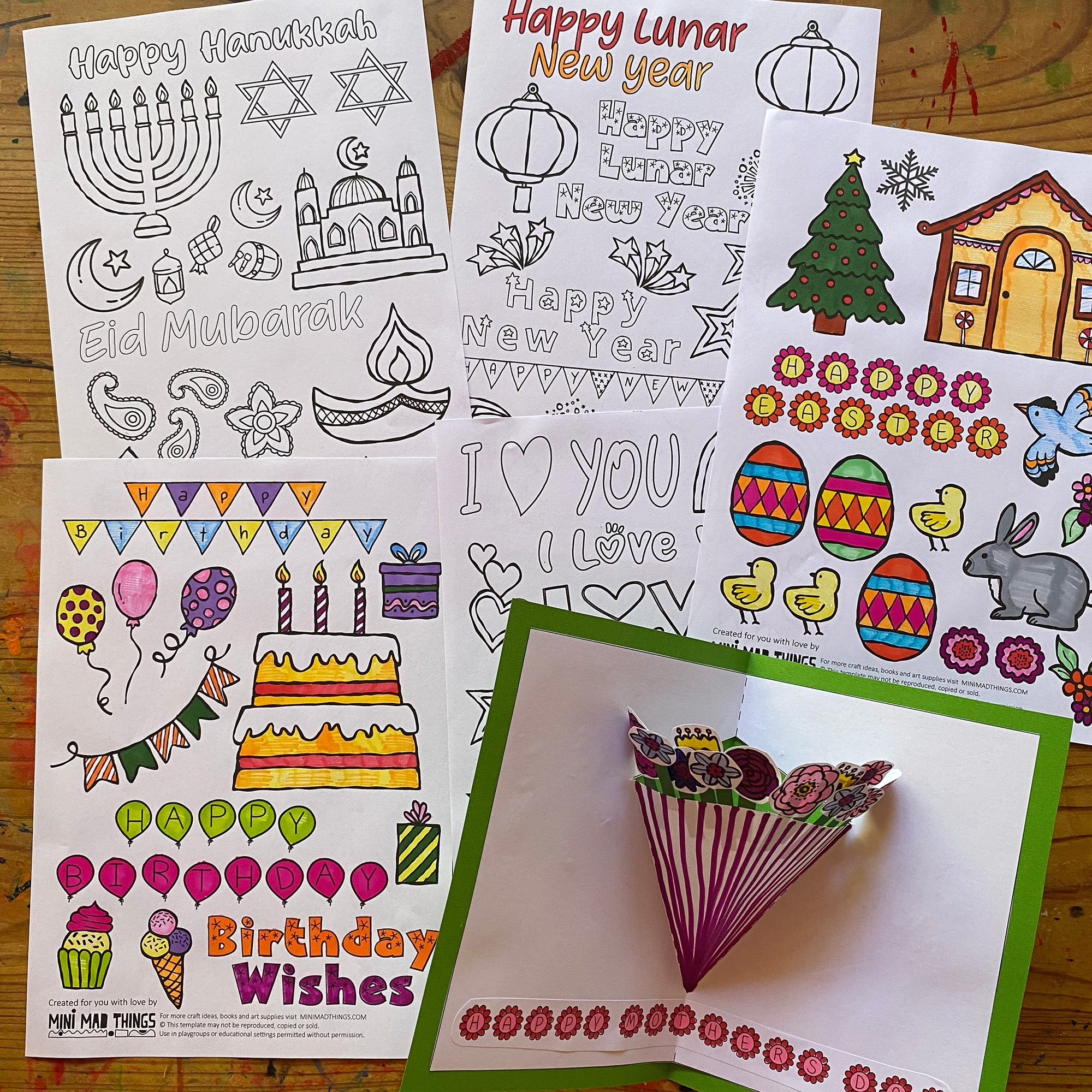 Pop-up cards - Printable activity sheets