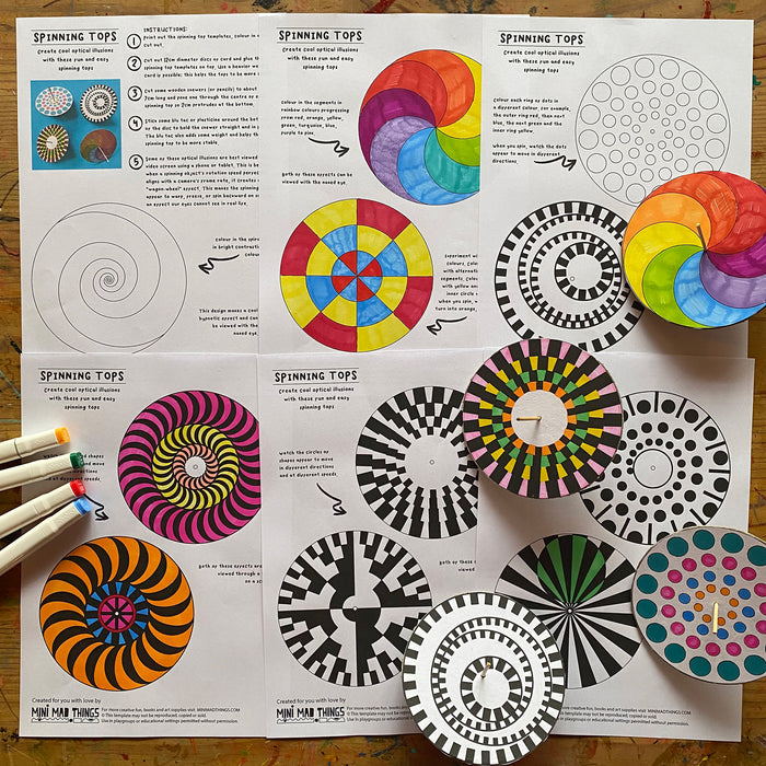 Spinning Tops - Printable templates