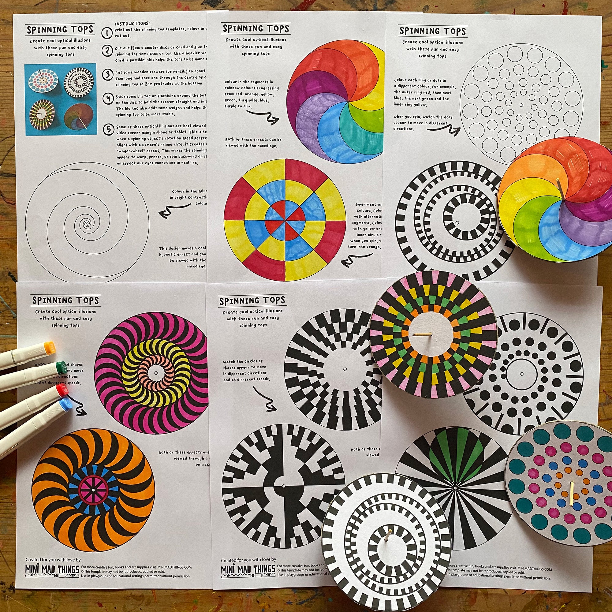 Spinning Tops - Printable templates