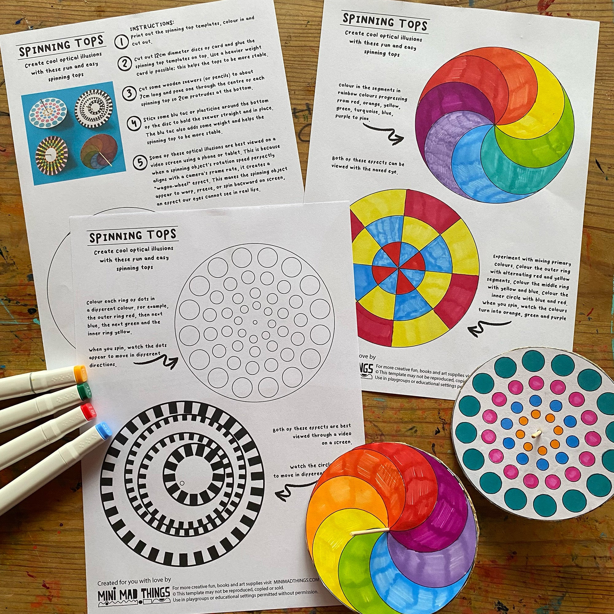 Spinning Tops - Printable templates