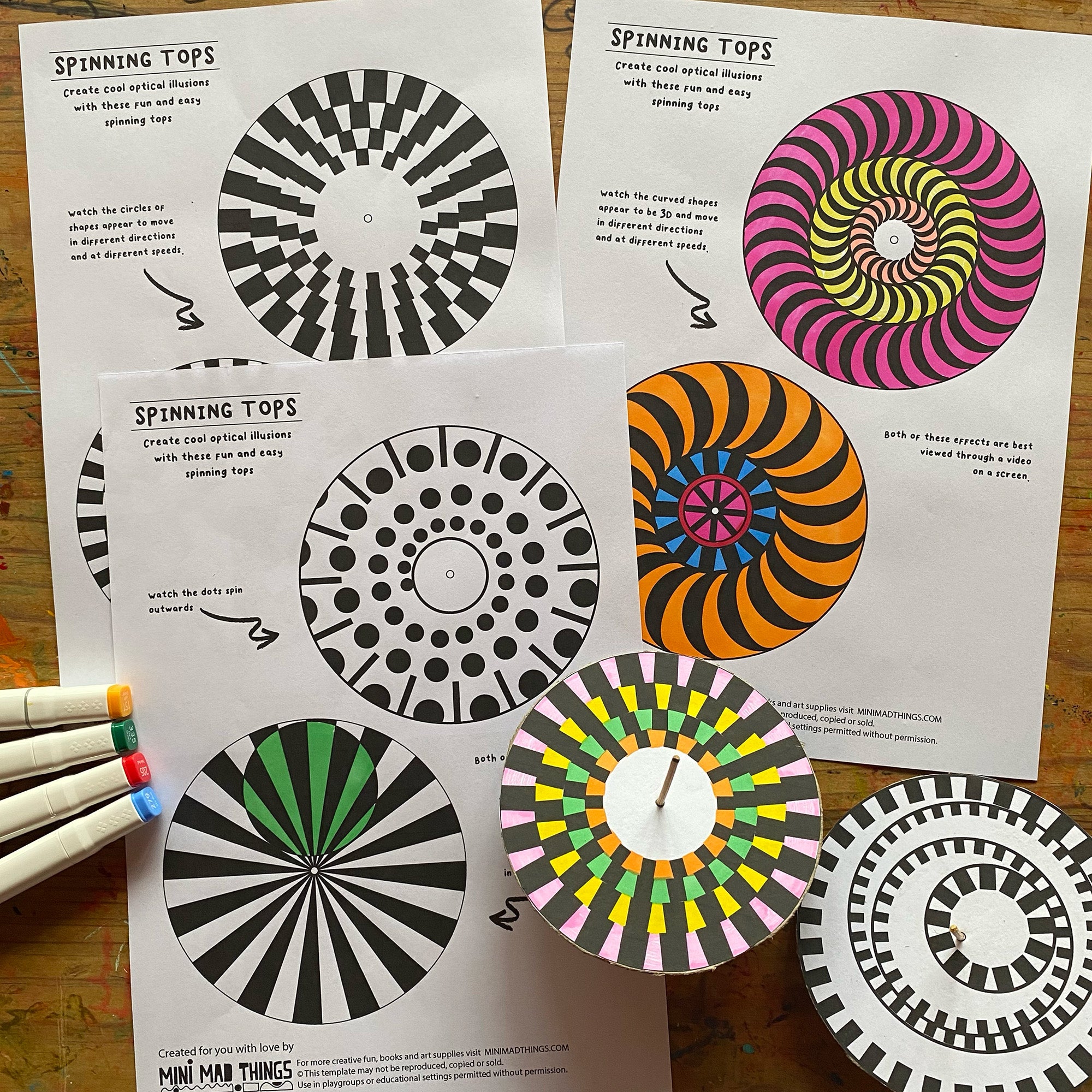 Spinning Tops - Printable templates