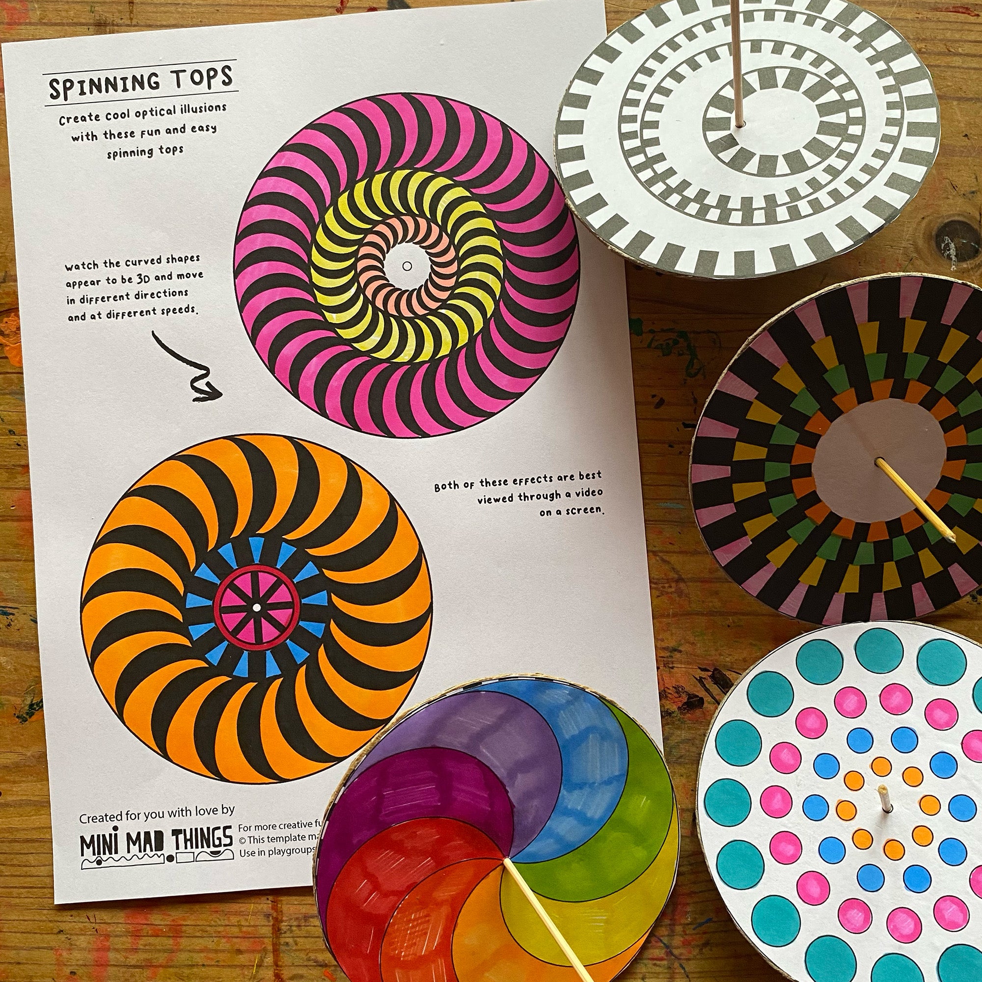 Spinning Tops - Printable templates