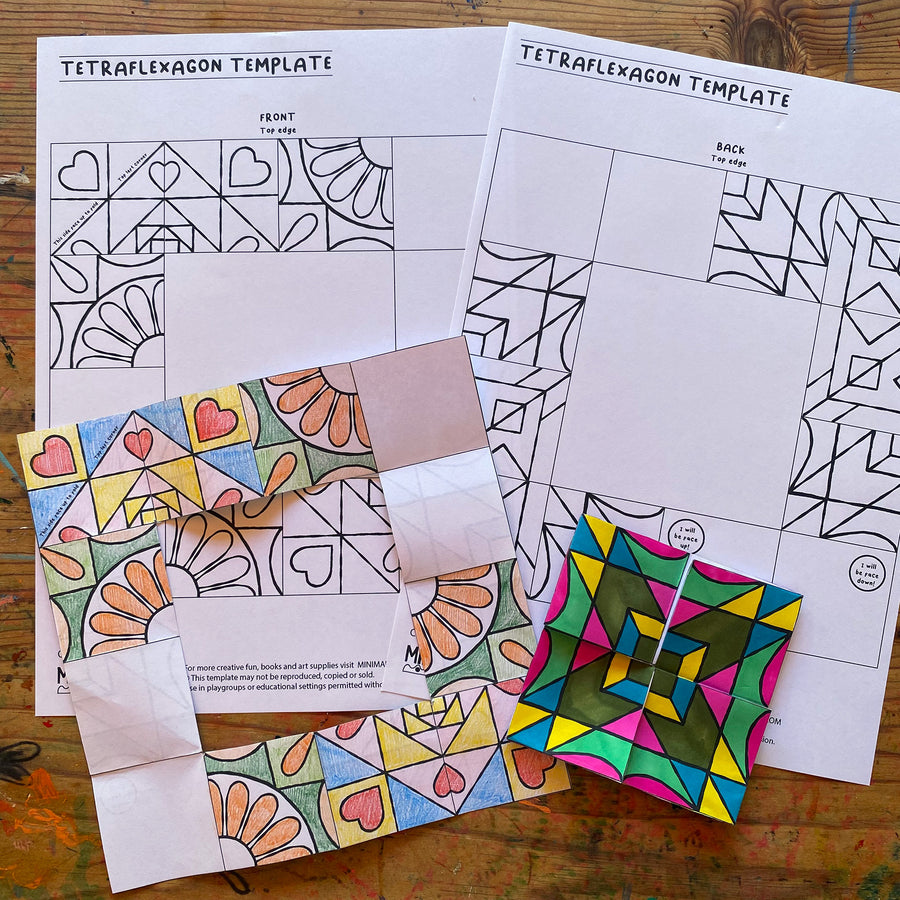 Tetraflexagon printable template - Mini Mad Things
