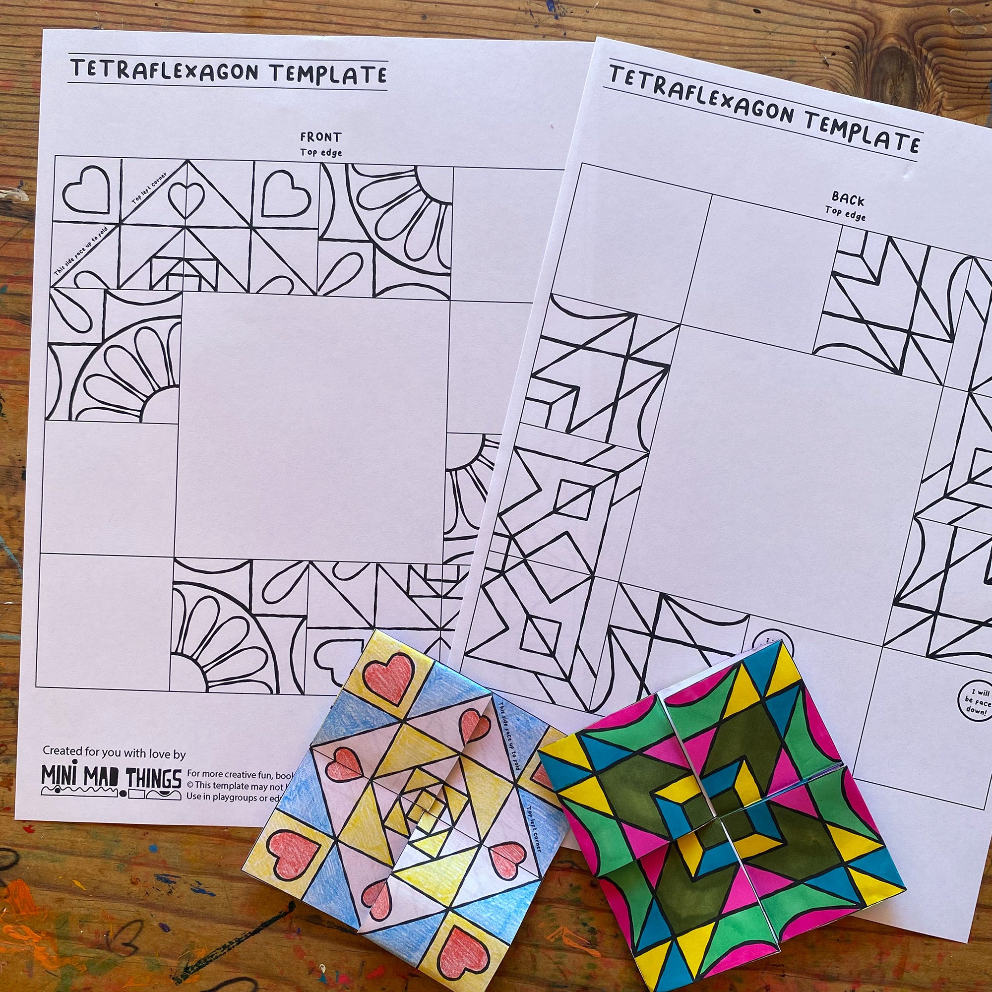 Tetraflexagon printable template