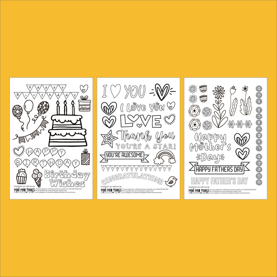 Pop-up cards - Printable activity sheets - Mini Mad Things