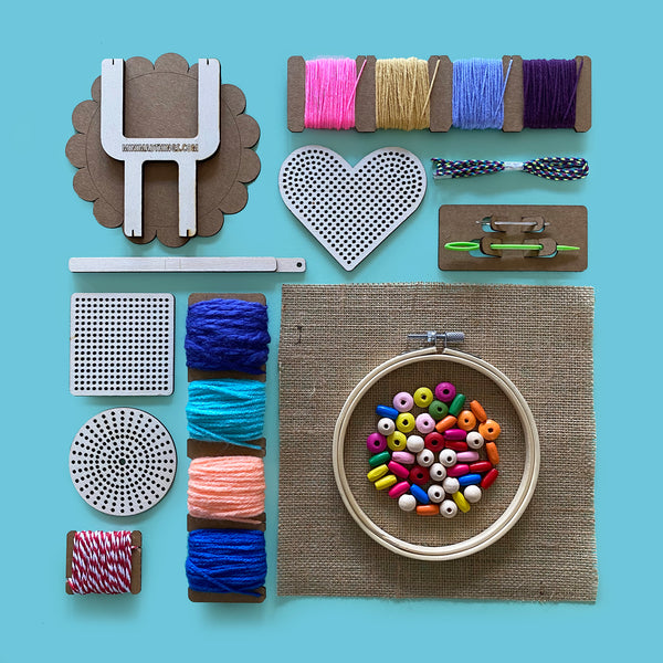 Embroidery & Weaving CRAFT KIT for kids by Mini Mad Things