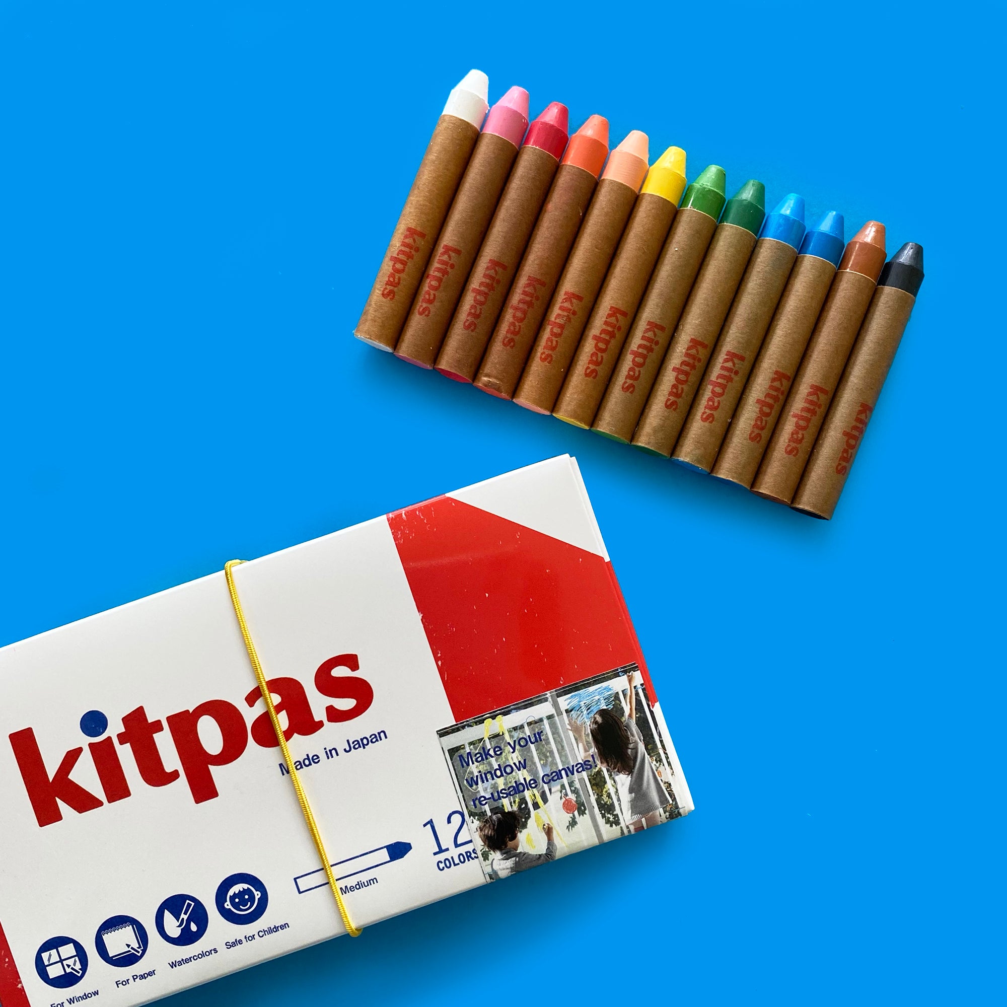 12 craies Kitpas couleurs vives sans poussière - Kitpas