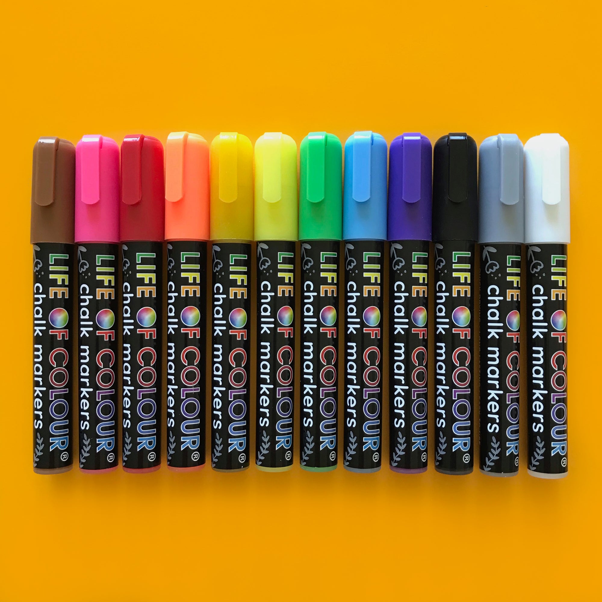 Neon, Classic & Metallic Colors Chalk Markers with 6mm Reversible