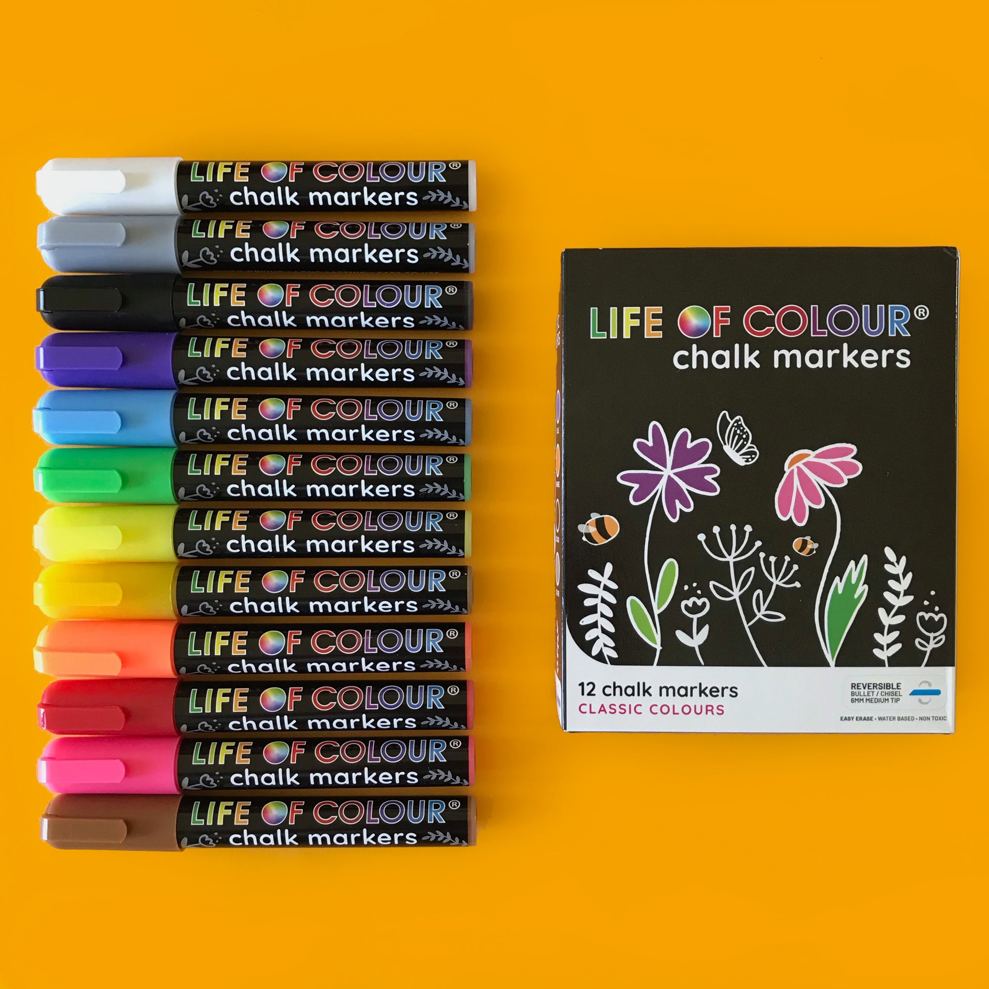 12 Color/set Liquid Erasable Chalk Marker Pen For Glass Windows