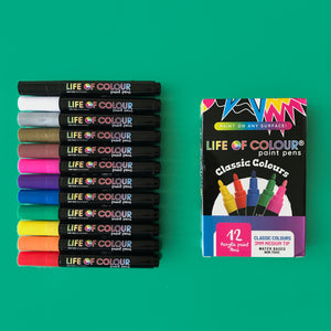 6 Life of Colour Acrylic Paint Pens - Fluro - 10% OFF - Mini Mad Things