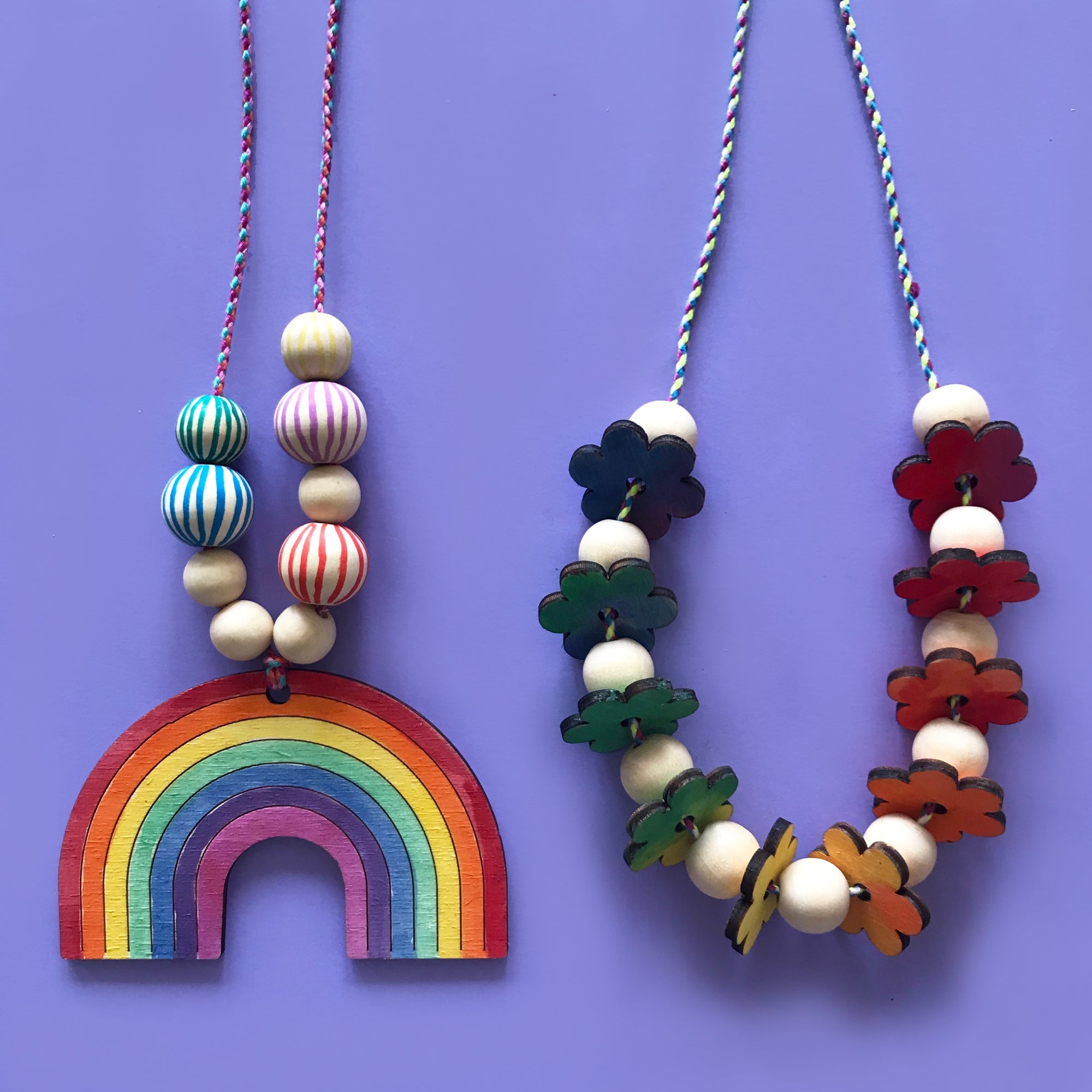 Necklace Craft Kit - Rainbow & Flowers