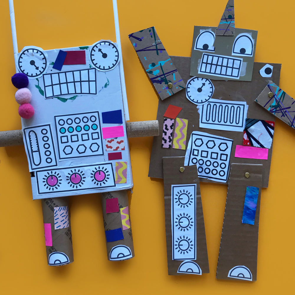 Craft Sets for Kids (Cut and paste - Robots): This book comes with  collection of downloadable PDF books that will help your child make an  excellent  control, develop visuo-spatial skills, and