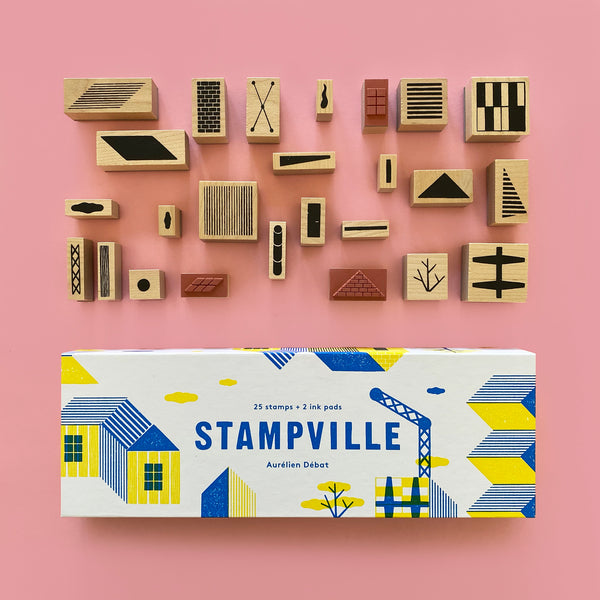 Stampville: 25 Stamps + 2 Ink Pads [Book]