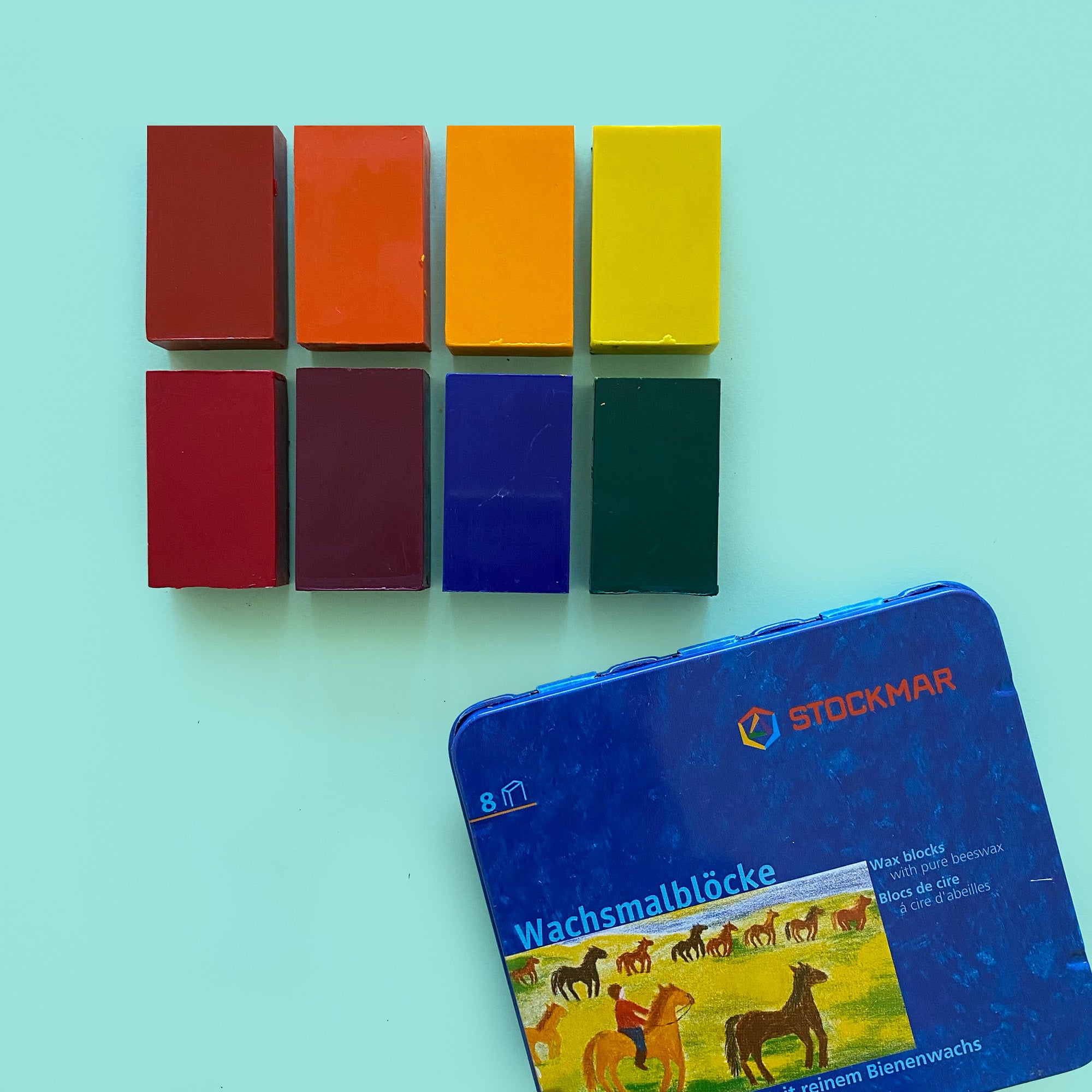Stockmar 8 Colour Wax Crayon Blocks
