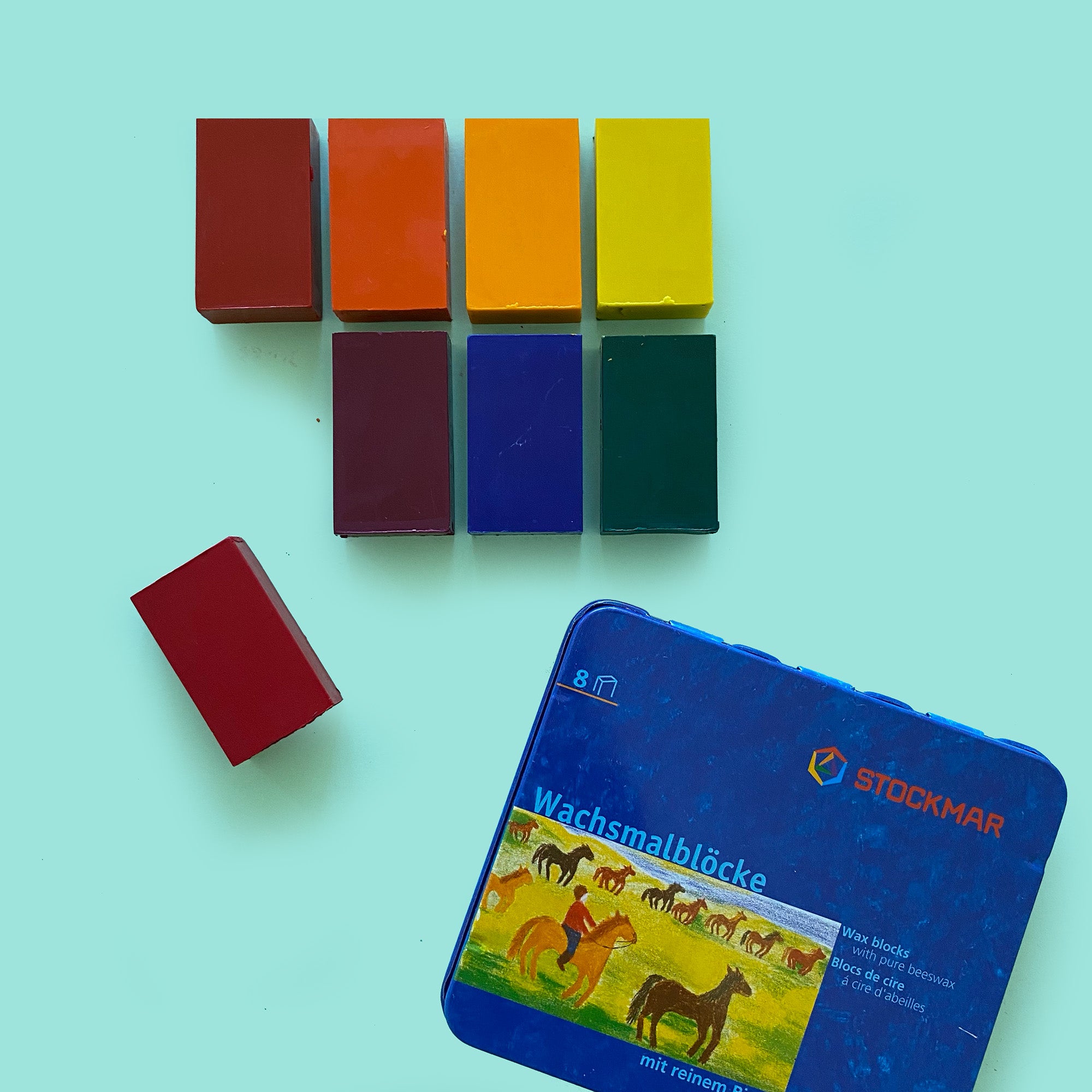 Stockmar 8 Colour Wax Crayon Blocks