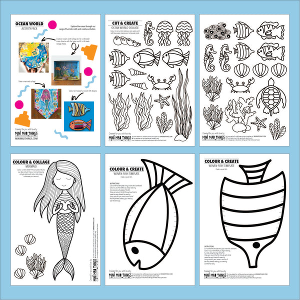 Ocean World - Printable activity sheets - Mini Mad Things for Free Printable Ocean Activity Pages